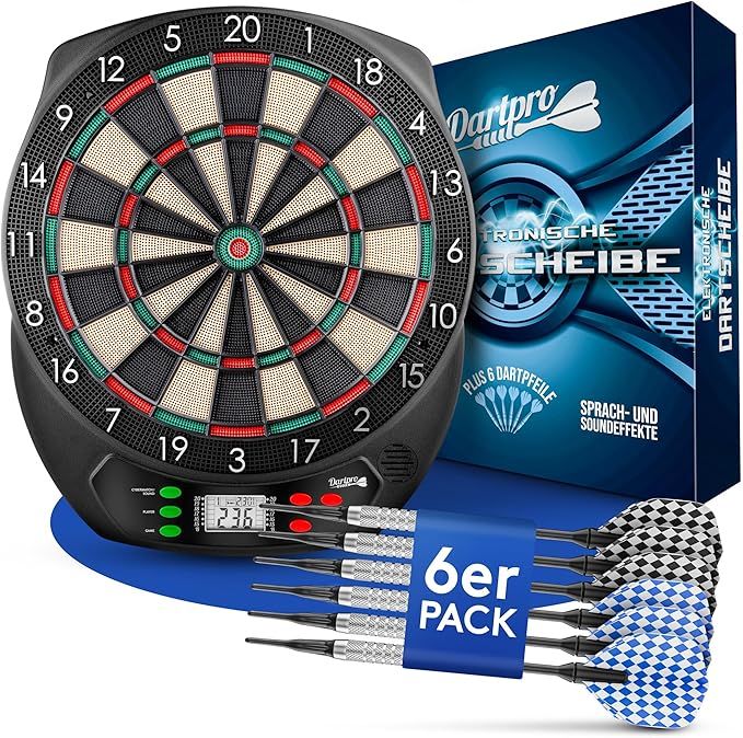 Elektronisches Dartboard mit 6 Darts für bis zu 8 Spieler