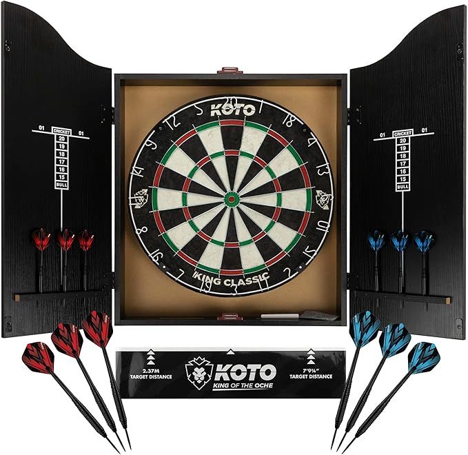 KOTO Dartboard Set mit Schrank für Anfänger